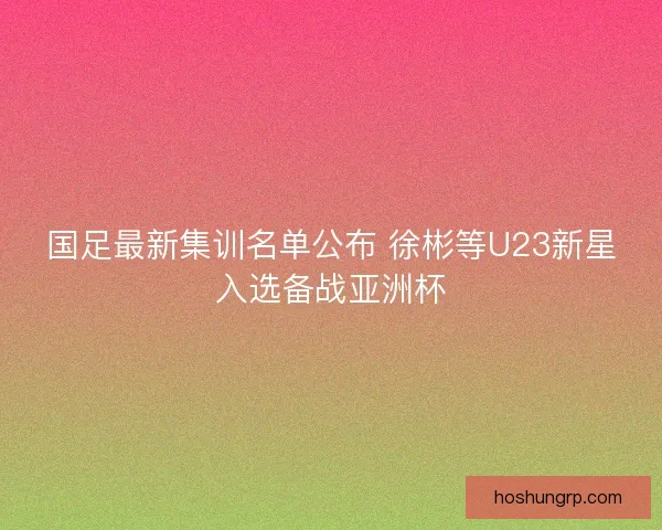 国足最新集训名单公布 徐彬等U23新星入选备战亚洲杯